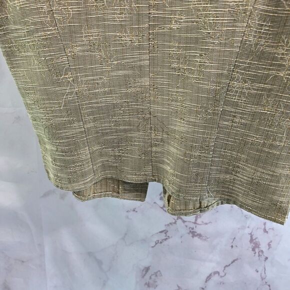 The Territory Ahead Vest Womens Large Beige Gold Tan Loop Button Jacket Jacquard - Picture 7 of 10